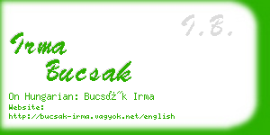 irma bucsak business card